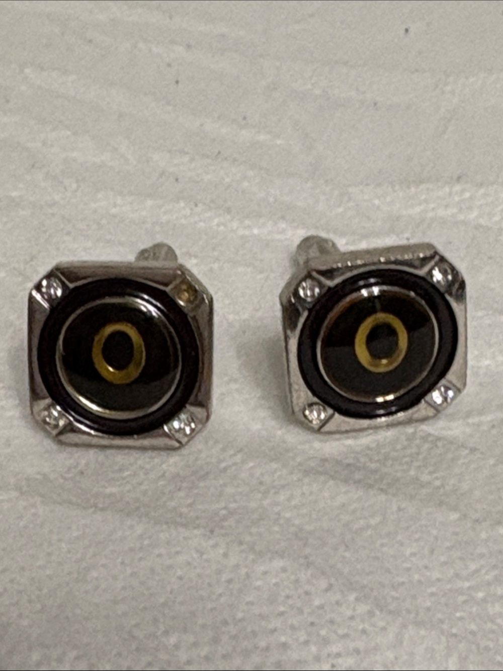 Silver and Black Cuff Links